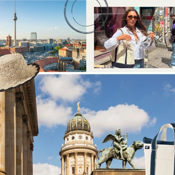 Lands' End - Dreiteilige Collage mit bekannten Berliner Wahrzeichen und historischer Architektur bei Tageslicht.