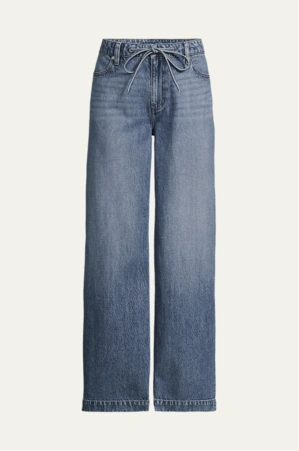 Weite Jeans im Leinenmix